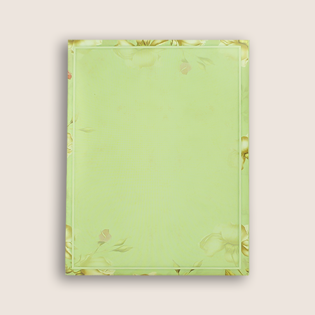 Green Floral Door Style Wedding Card - KNKC4097