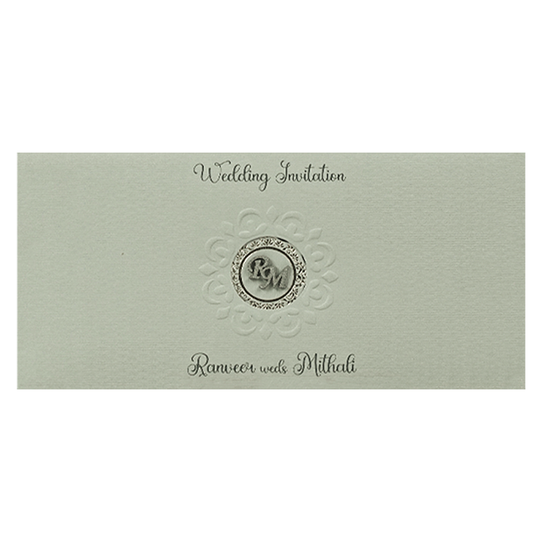 Grey Mandala Wedding Card-KSI64880