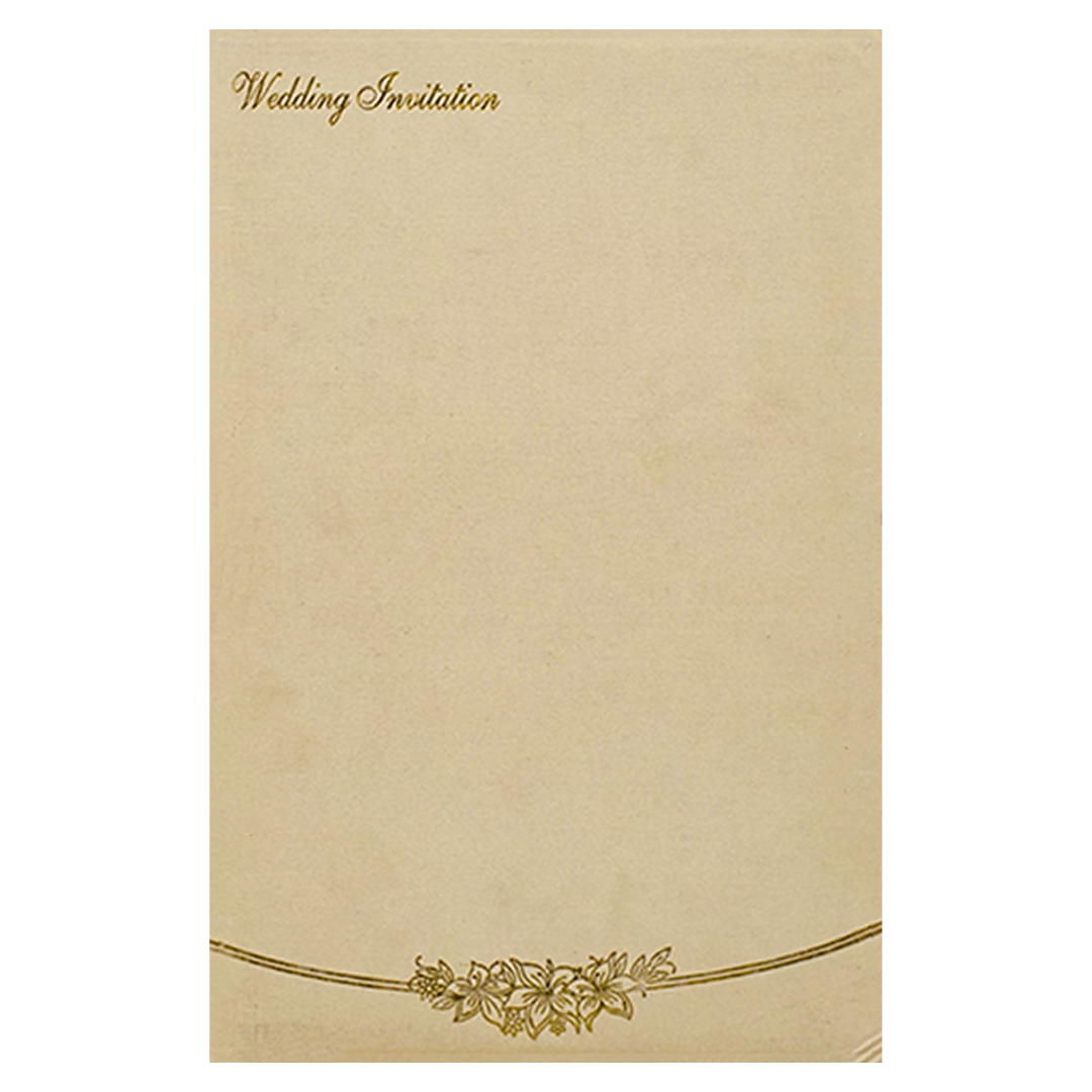 Gold Padded Floral Wedding Card-KNK2702