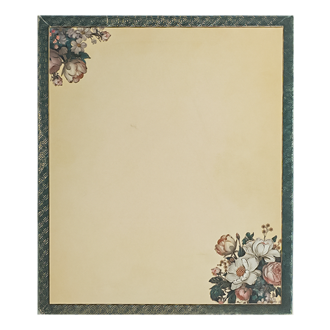 Blue Padded Floral Wedding Card-KAK01640