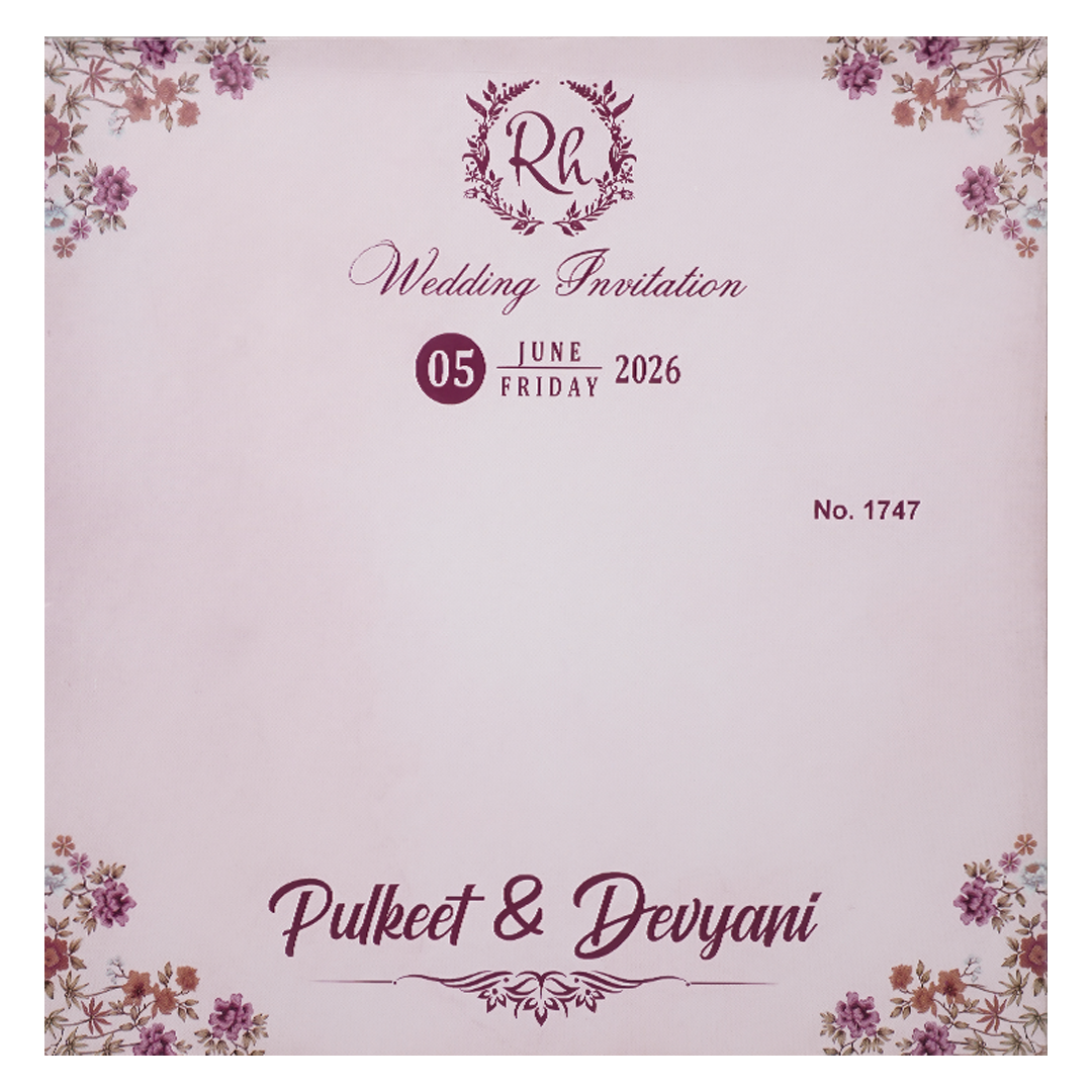 Buy Pink Floral Cutout Wedding Card