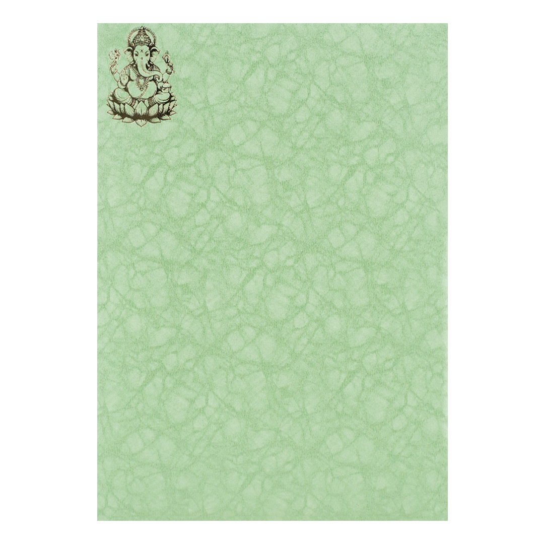 Green Ganesha Wedding Card-KNKR050N