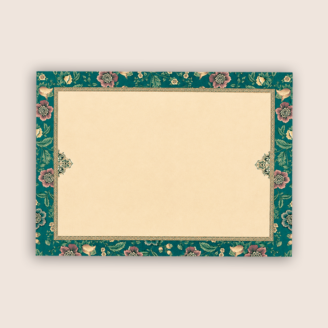 Green Floral Door Style Wedding Card - KAA05410