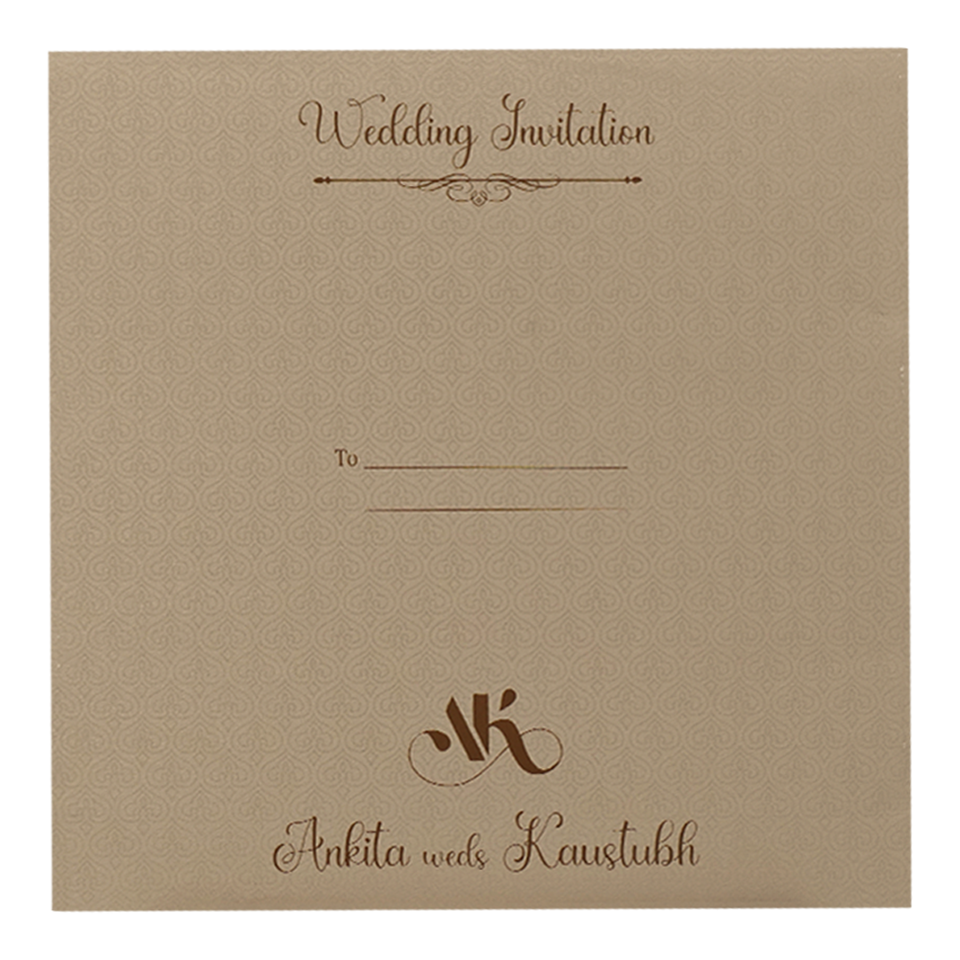 Cream Textured Wedding Card-KSI65100