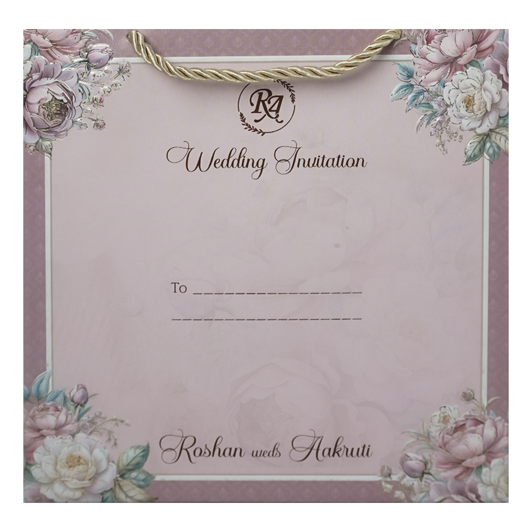 Pink Floral Wedding Invitation Box - KSI64270