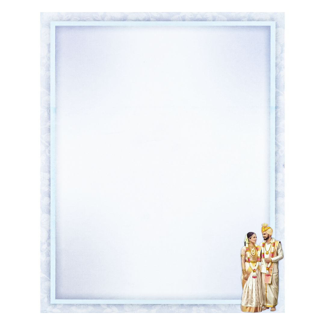 Blue Bride Groom Peacock Wedding Card-KNKJ1161
