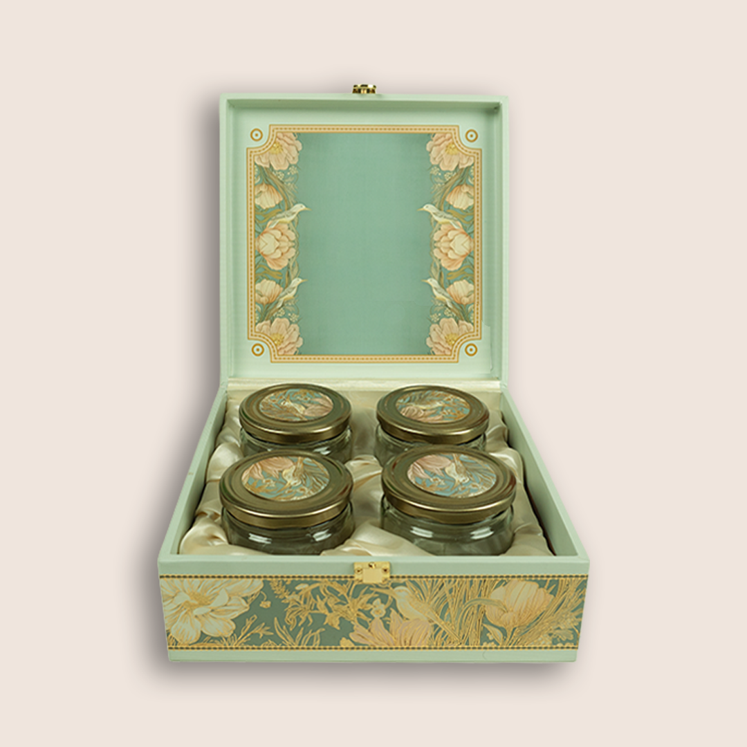 Pastel Blue Elegant Floral Luxury Sweet Jar Box - KBX27015