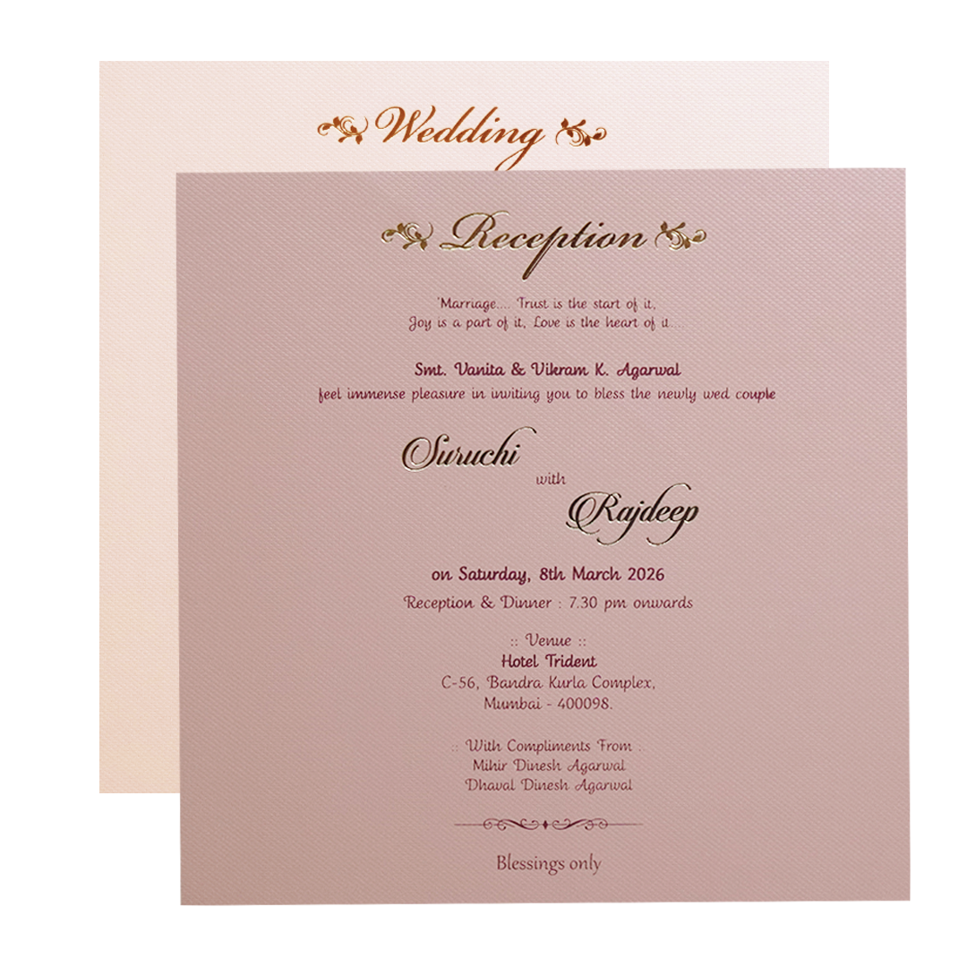 Cream Laser Cut Padded Heritage Couple Wedding Card-KMMWD1125