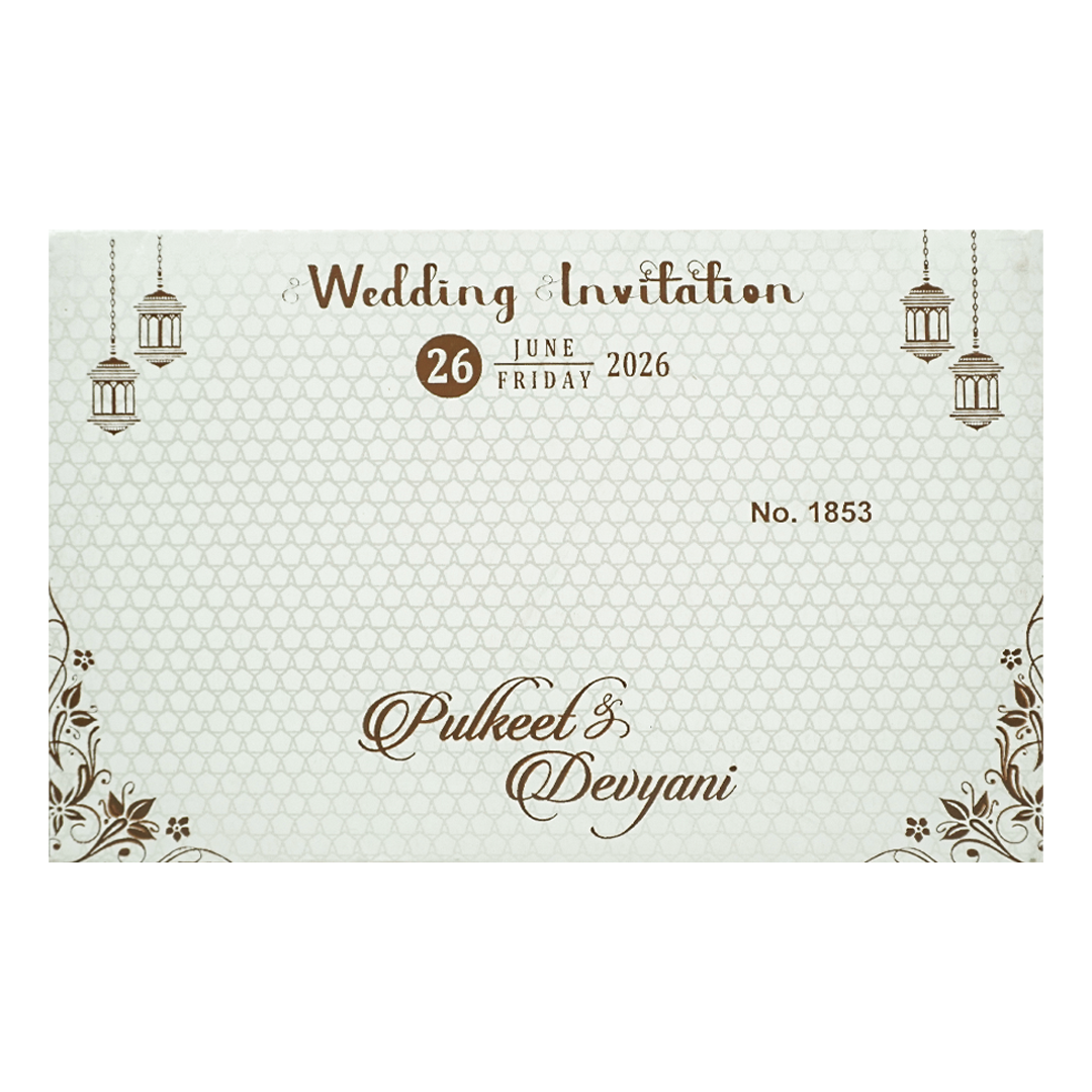 Buy White Floral Padded Wedding Card