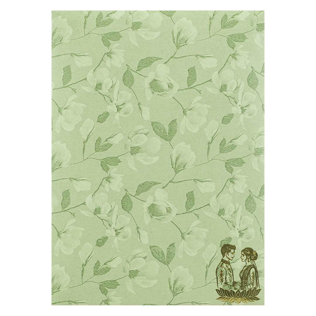 Mint Green Gold Lantern Wedding Card-KNKC46GN