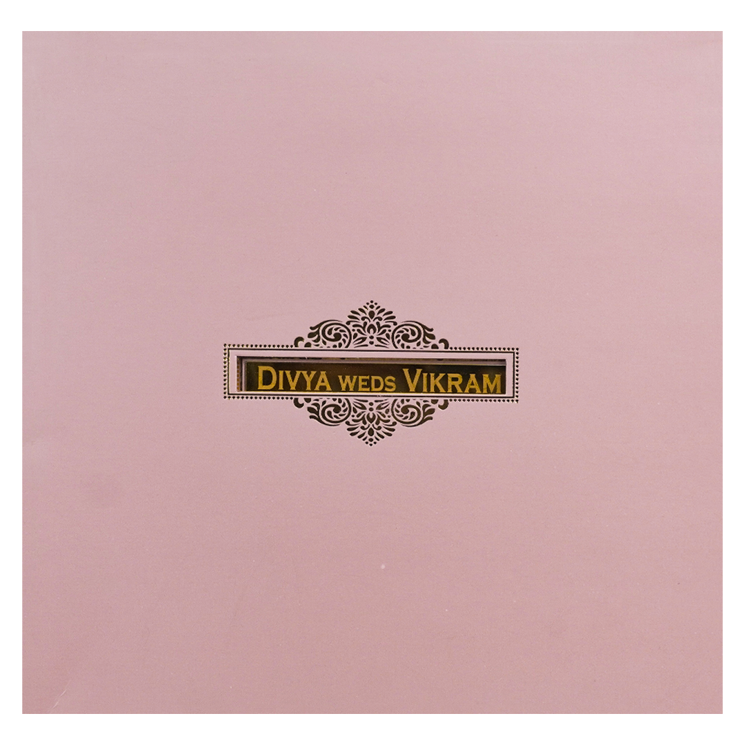Pink Padded Floral Wedding Card-KNPO5573P