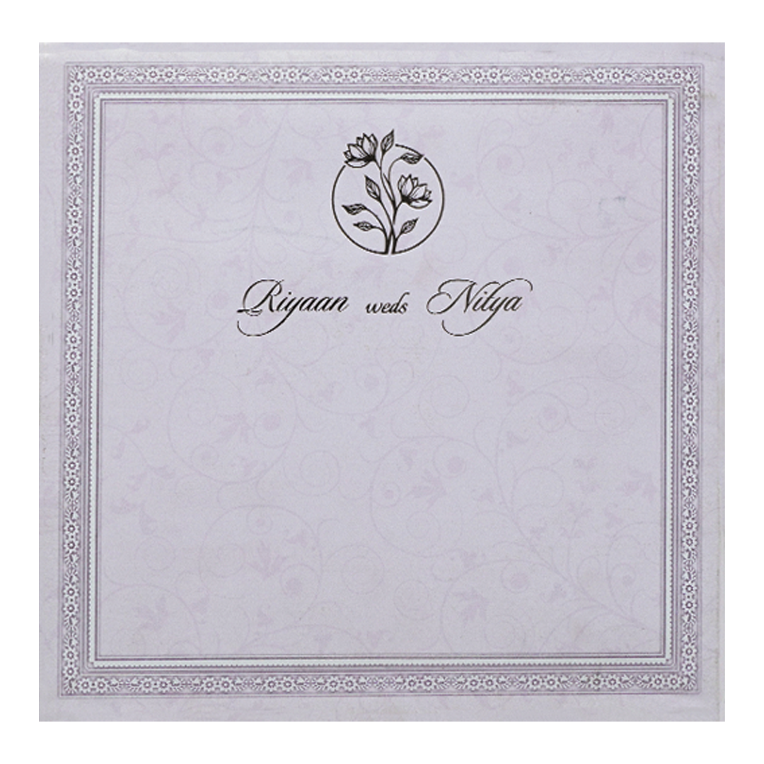 Lavender Floral Padded Wedding Card-KRC31130