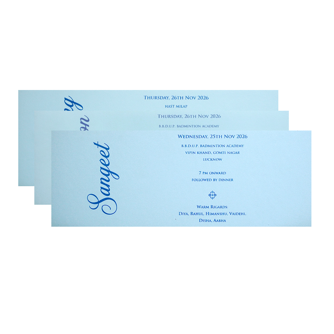 Pastel Blue Floral Arch Luxe Wedding Card-KPR24860