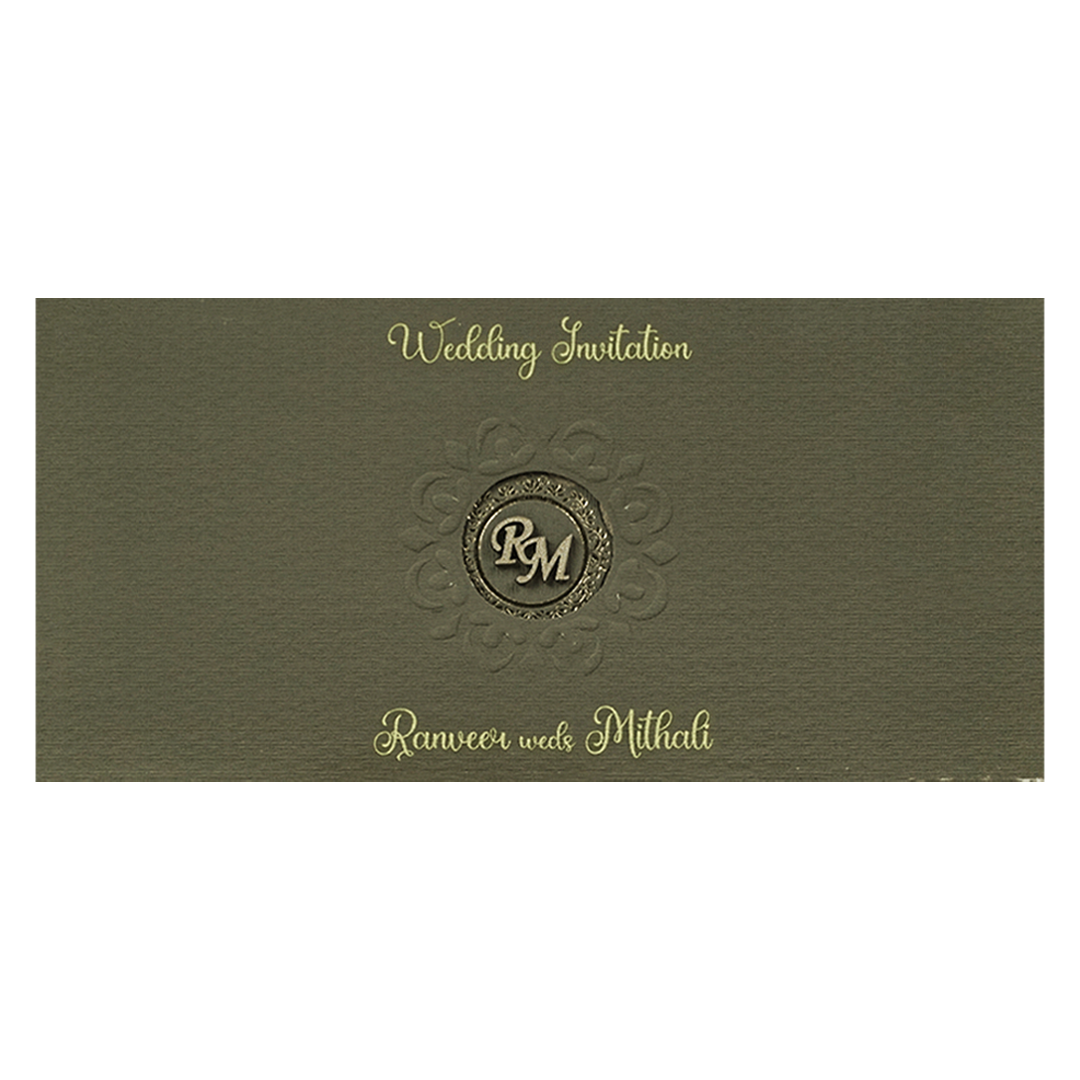 Grey Mandala Wedding Card-KSI65200