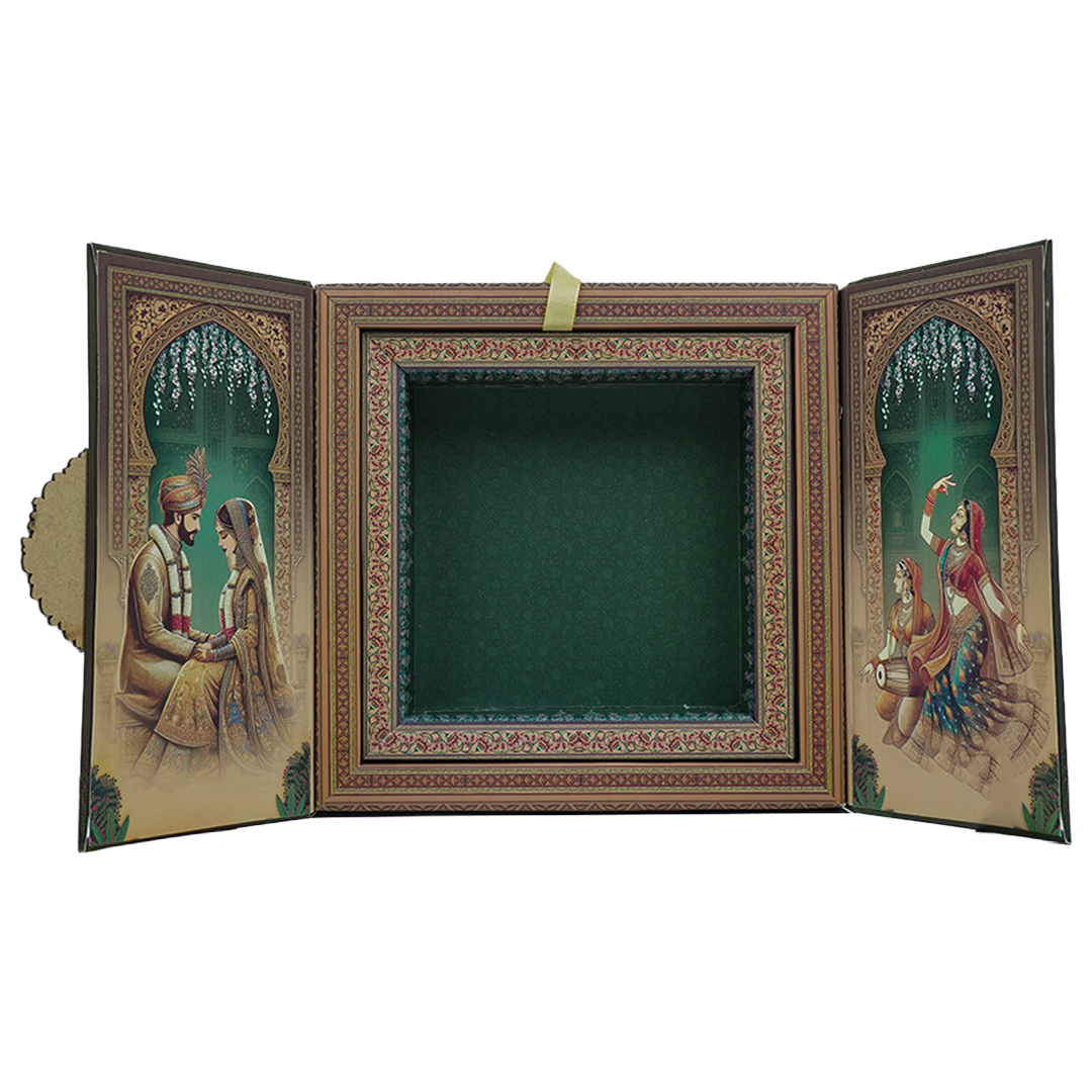 Brown Bride Groom Luxury Invitation Box - KRB09950