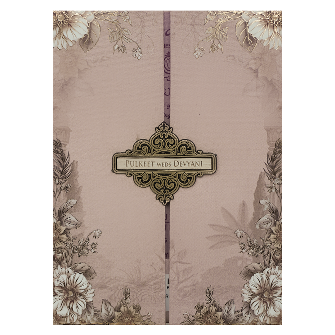 Check out Lavender Floral Padded Wedding Card at best price.✅WhatsApp Support ✅Express Delivery.|King of cards.