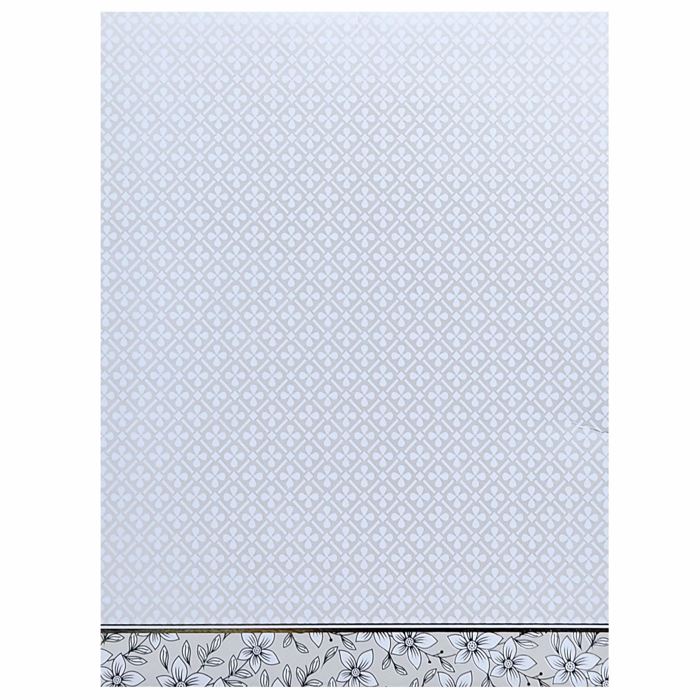 White Floral Nameplate Invitation Card-KNK9203W