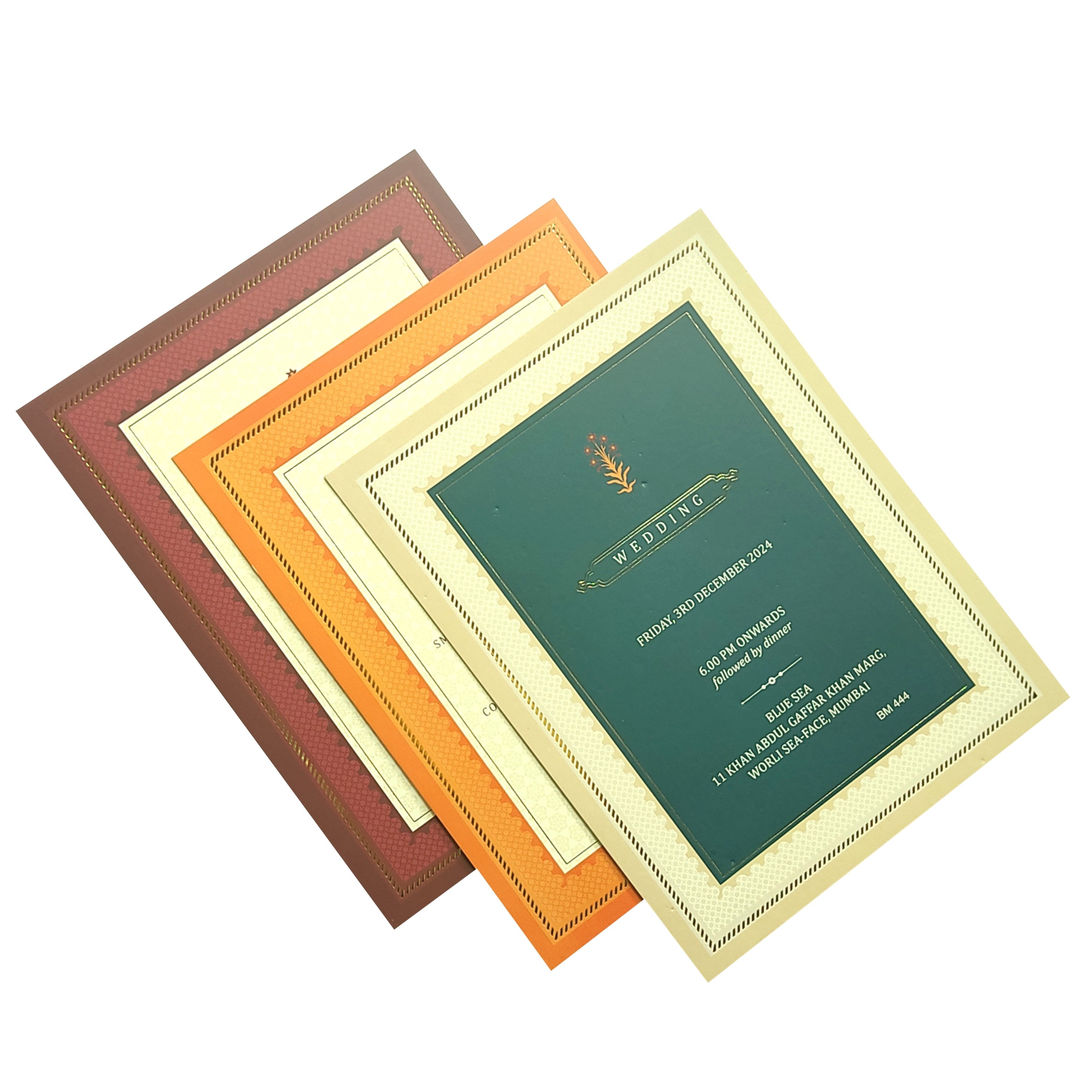 Cream Arch Padded Invitation Card-KBM04440