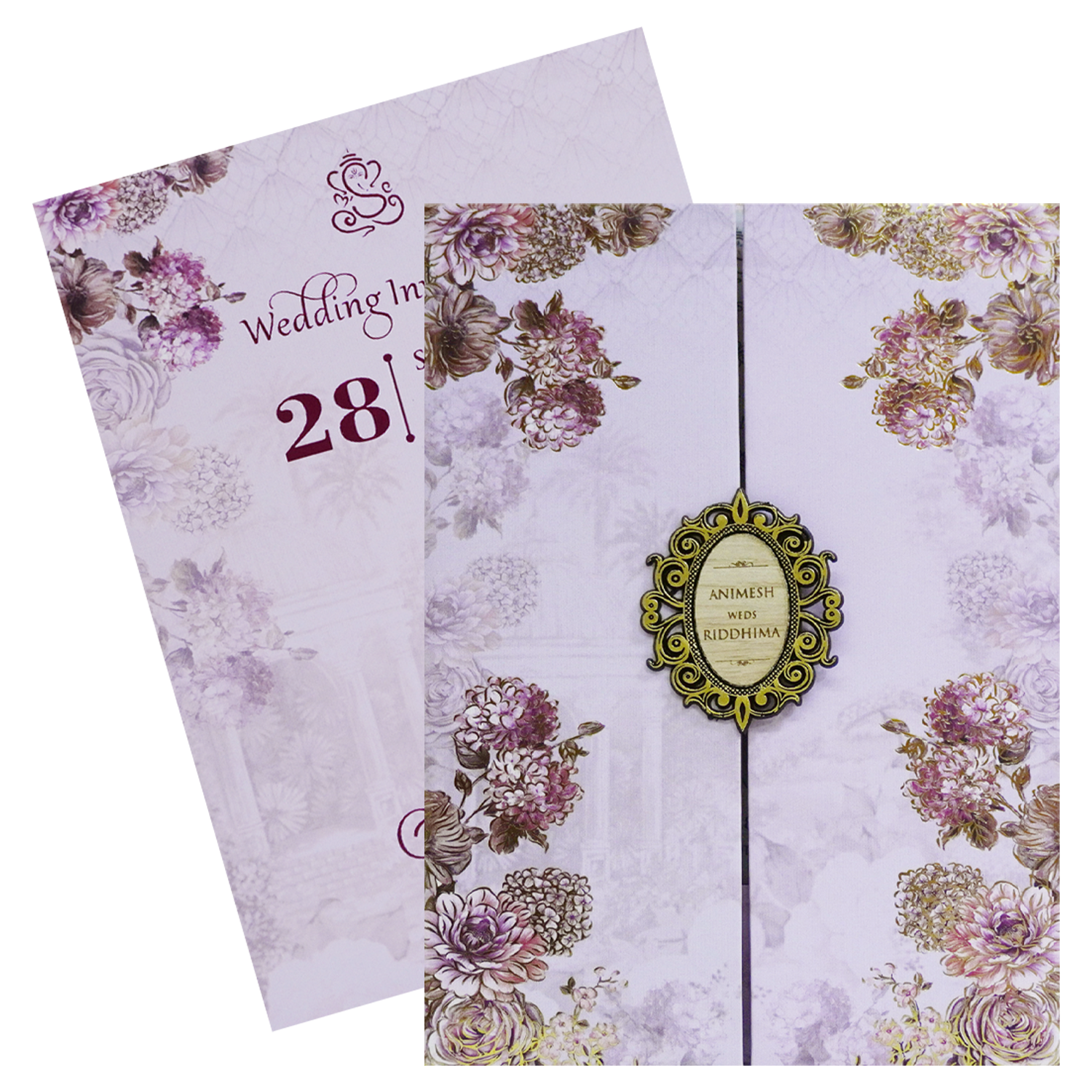 Light Pastel Purple Padded Invitation-King of Cards