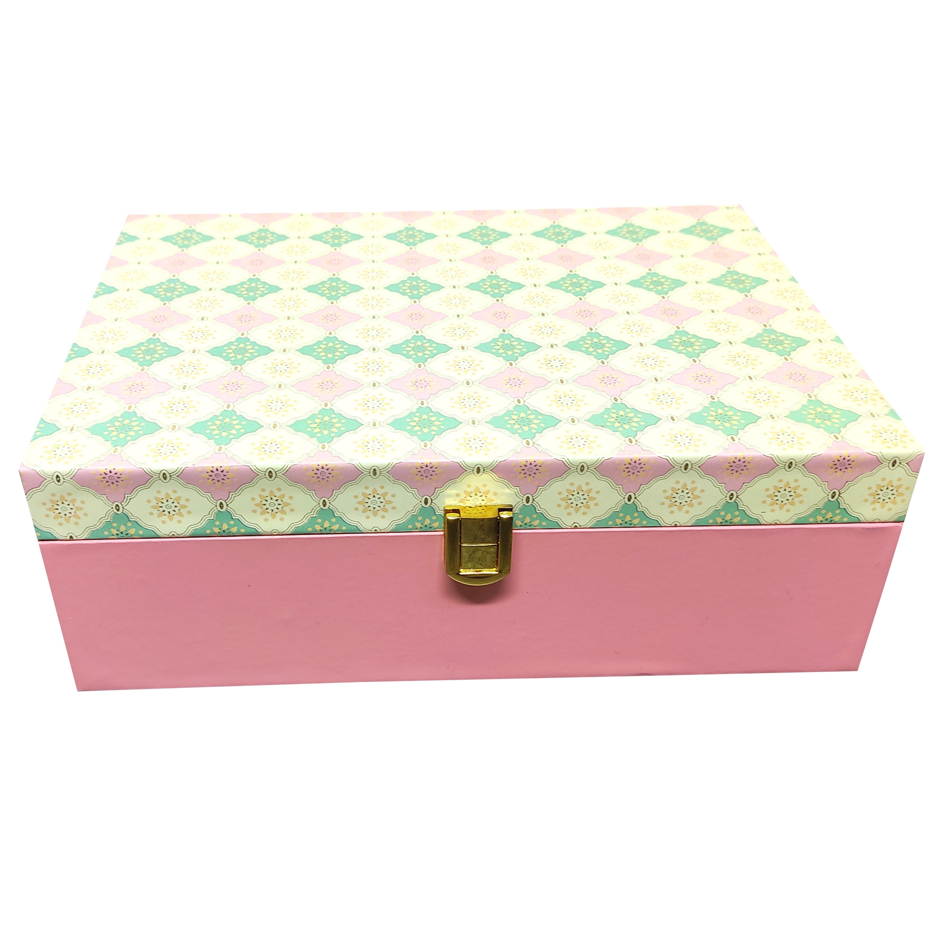 Pink And Green Modern Box Invitation-KBX0303