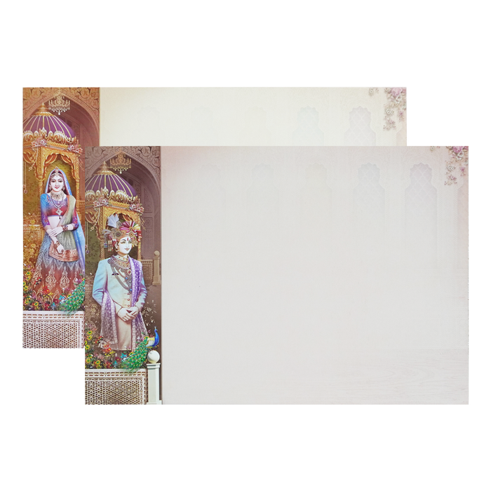 Cream Royal Bride Groom Padded Wedding Card-King of Cards