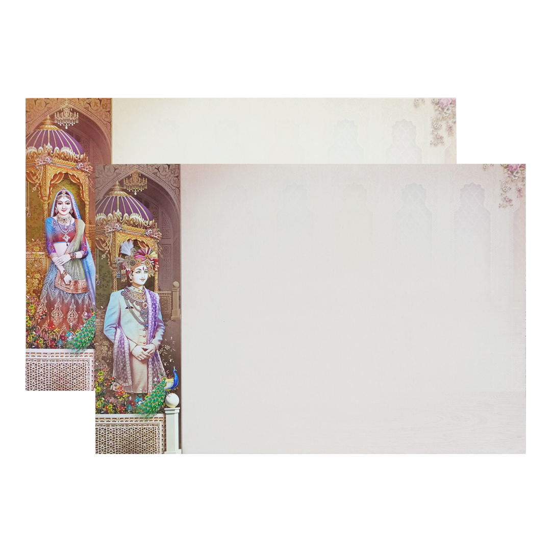 Cream Royal Bride Groom Padded Wedding Card-King of Cards