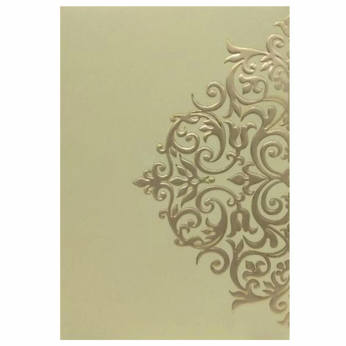 Embossed Gold Foiling Floral Design Wedding Card - KNK30322-King of Cards