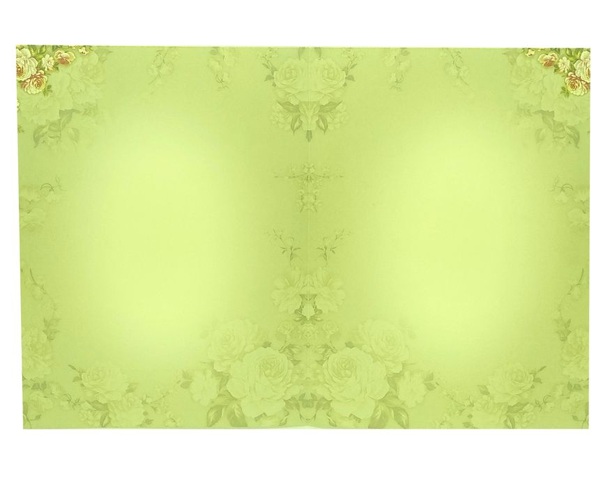 Pista Green Floral Design In Offset Wedding Card-KNKC4036-King of Cards