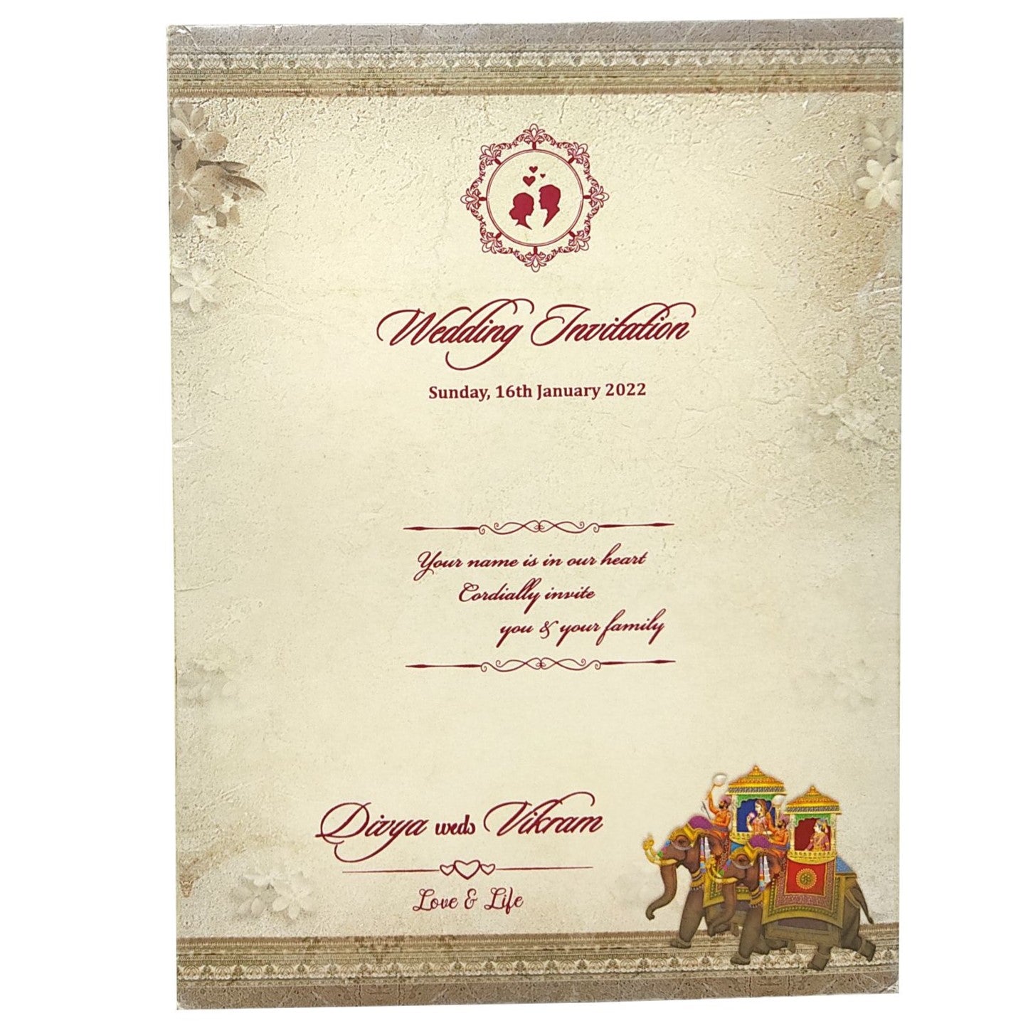 Grey Padded Door Type With Elephant Design-KNPO9510G