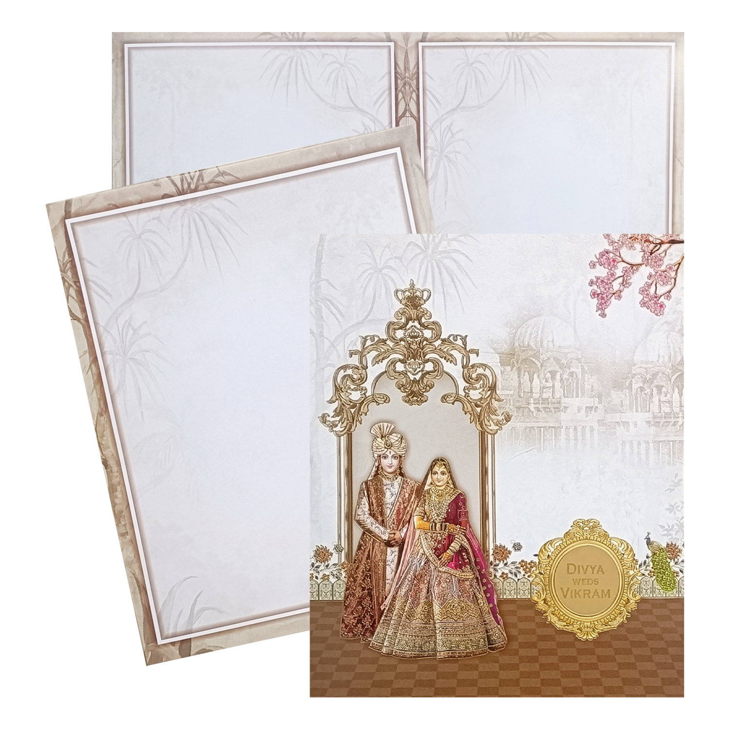 Beige Bride And Groom Invitation Card-King of Cards
