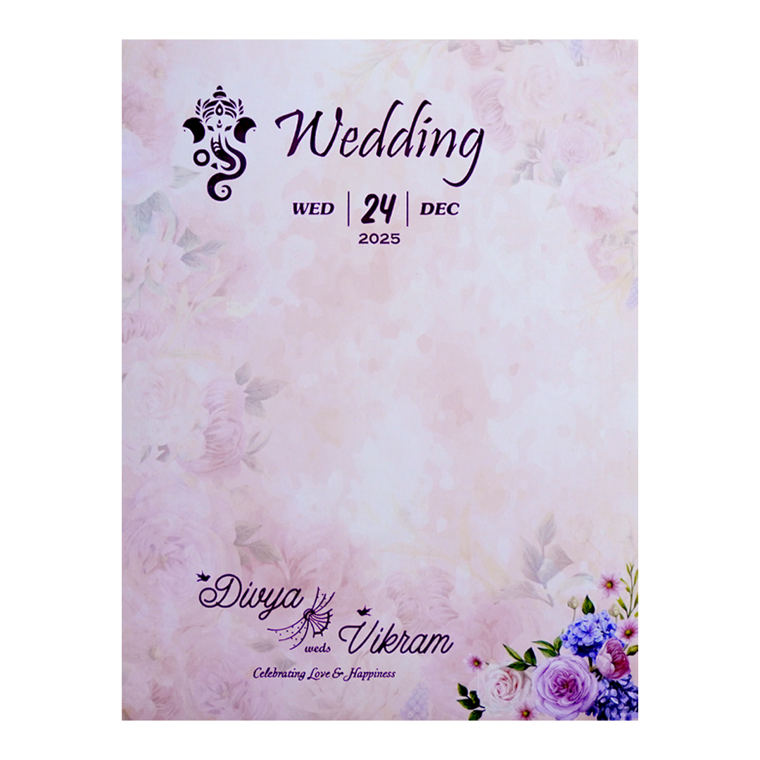 Colourful Floral Wedding Card With a Gold Touch-KNKC4061-King of Cards