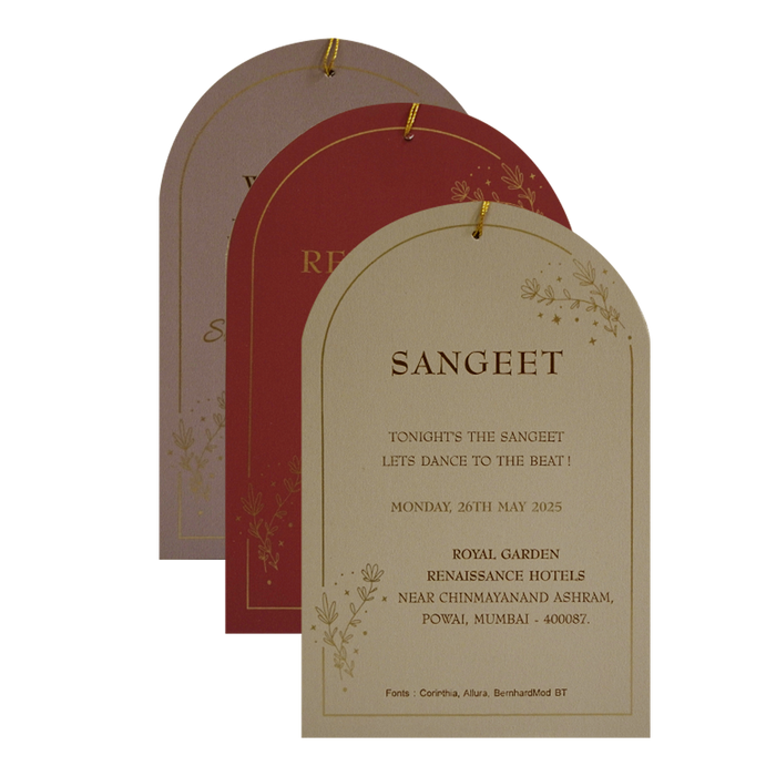 Light Brown Nameplate Wedding Card-King of Cards