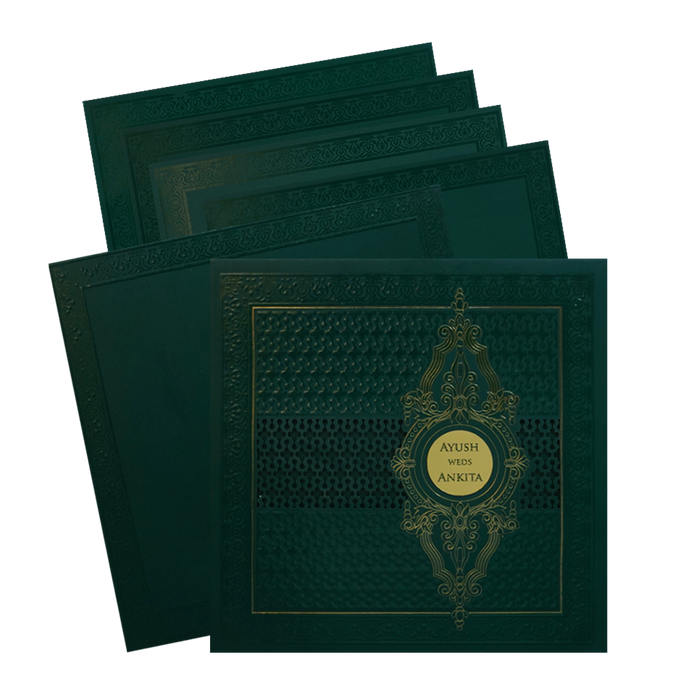 Green MDF Wedding Cardkp-King of Cards