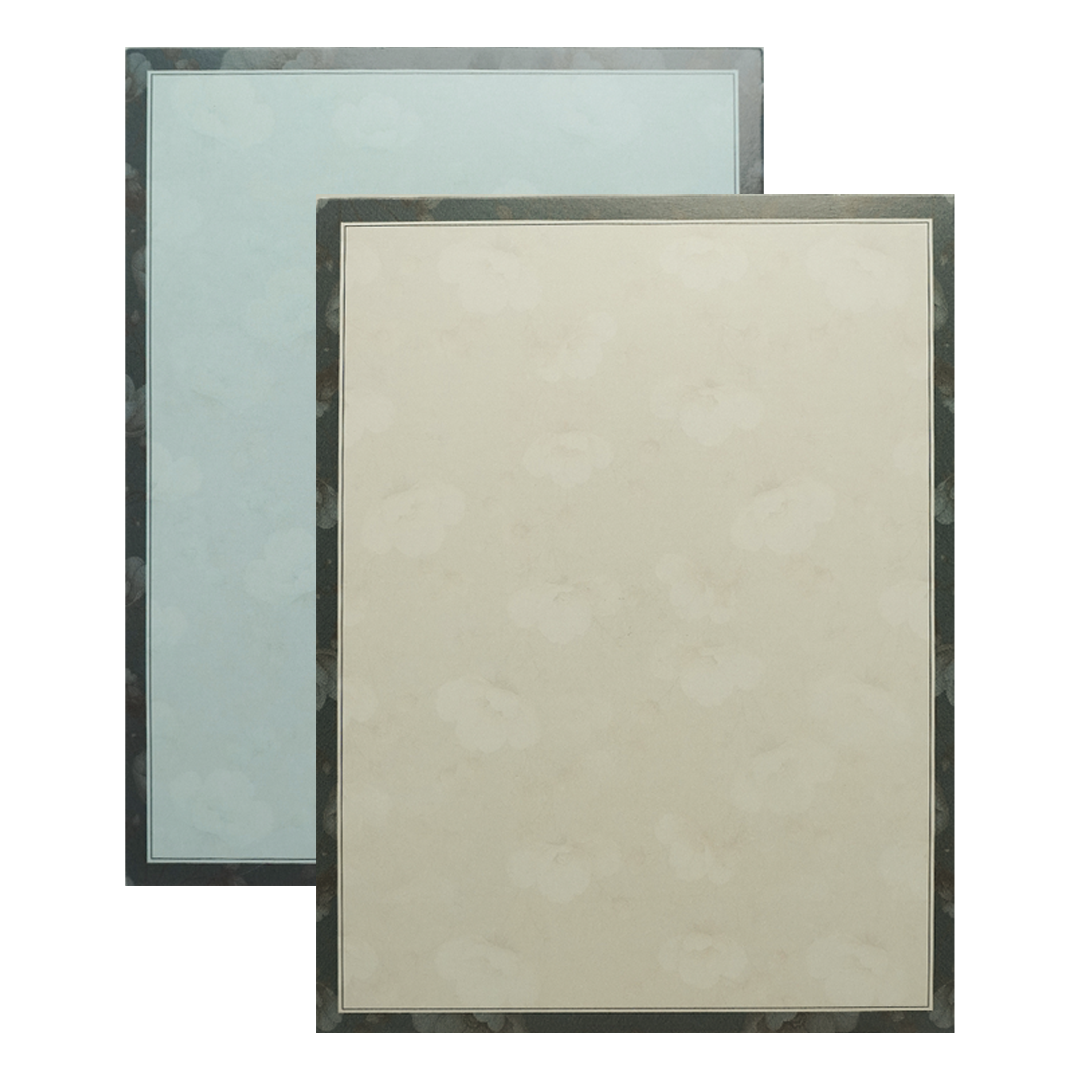 Navy Blue Floral Gatefold Wedding Card-KAK01090