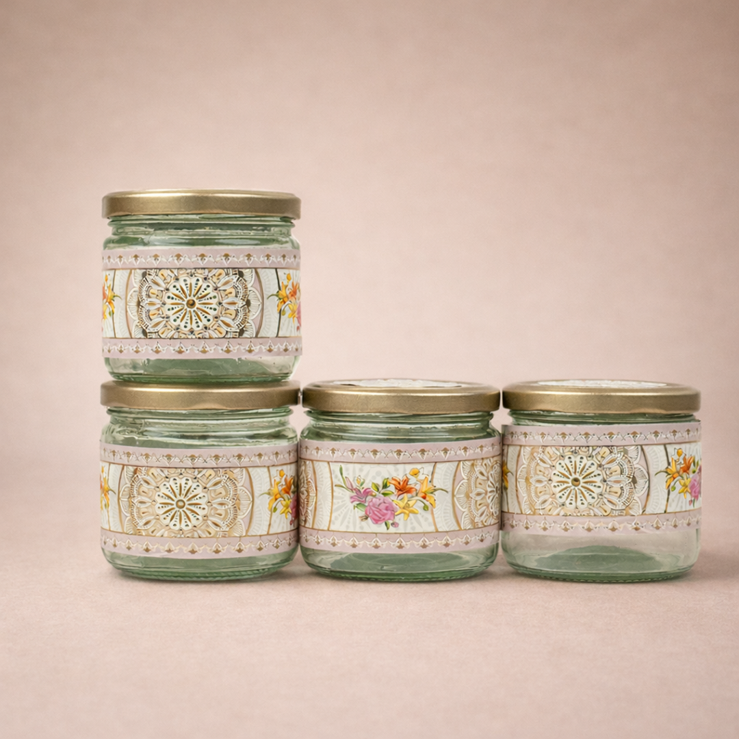 Pastel Peach Mandala Luxury Sweet Jar Box-KBX10105