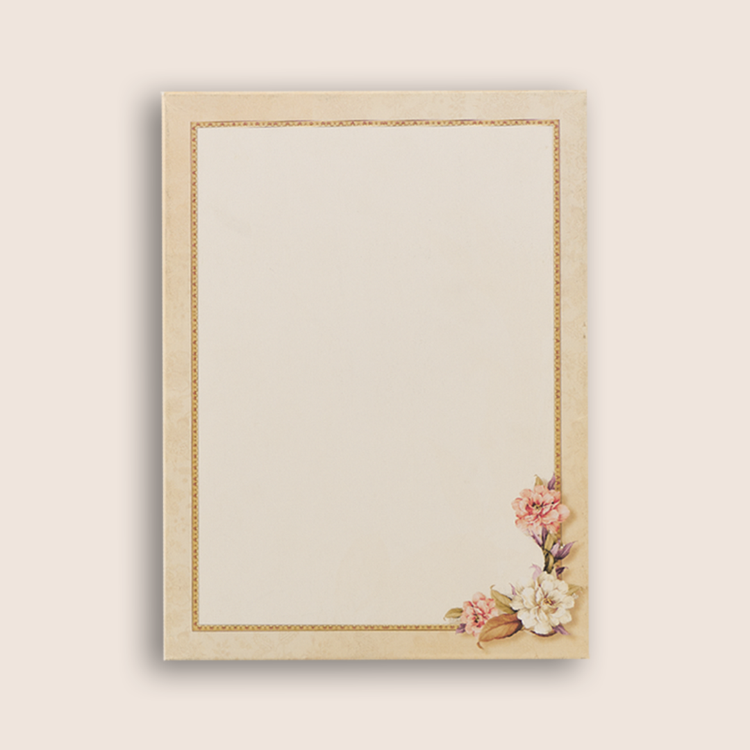 Beige Pink Floral Door Style Wedding Card - KAA06340