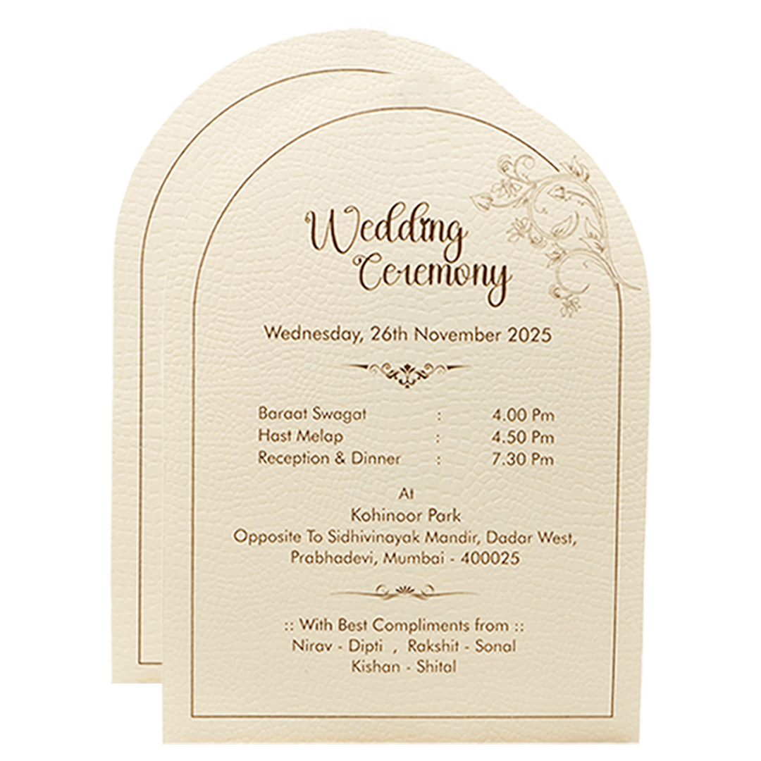 Pink Elegant Gold Circle Wedding Card-KSI64660