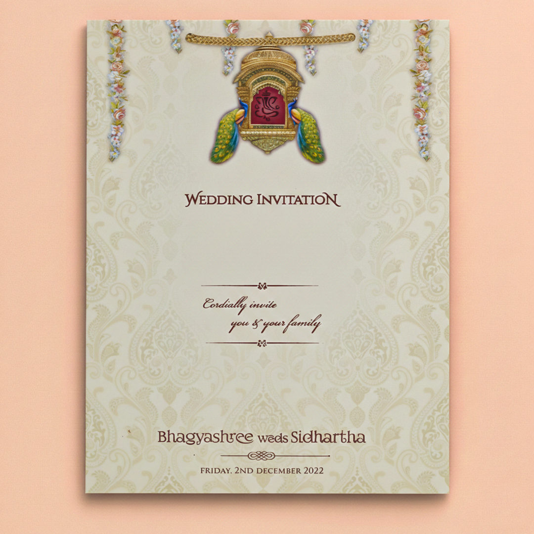 Sandal peacock premium sweet box card-KNK7901S