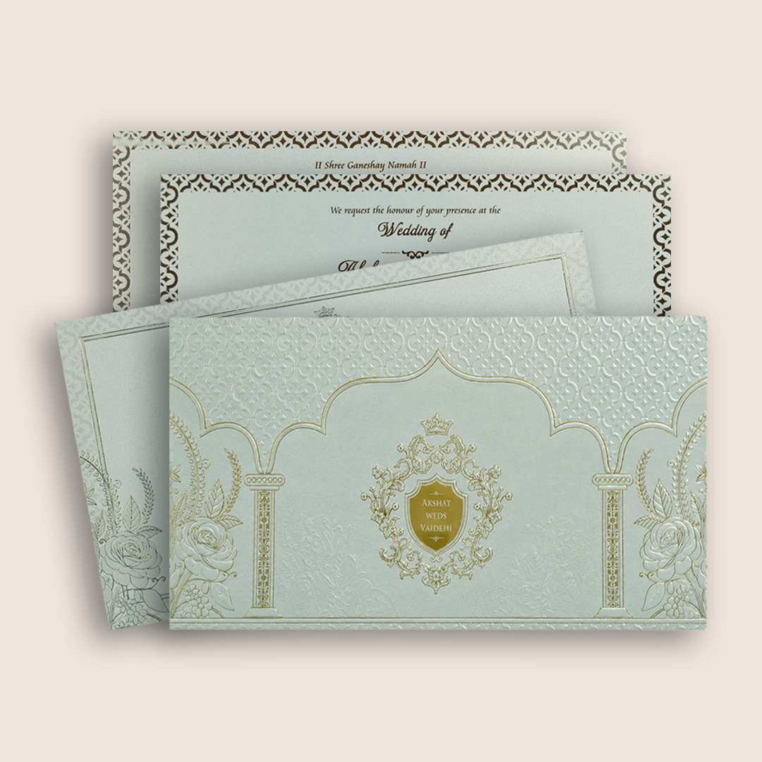 Light Grey Floral Pattern Marriage Card - KPR07540