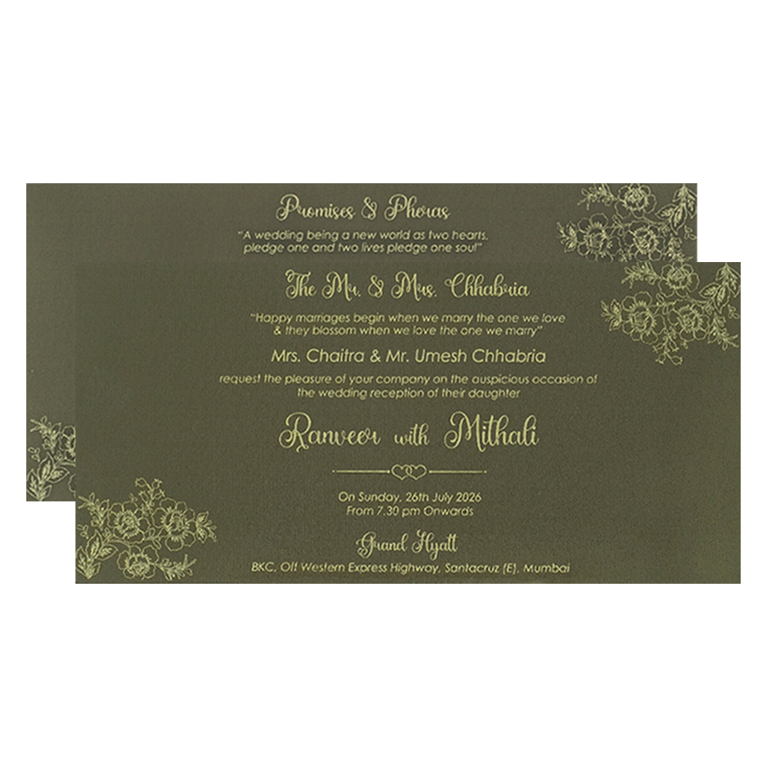 Grey Mandala Wedding Card-KSI65200