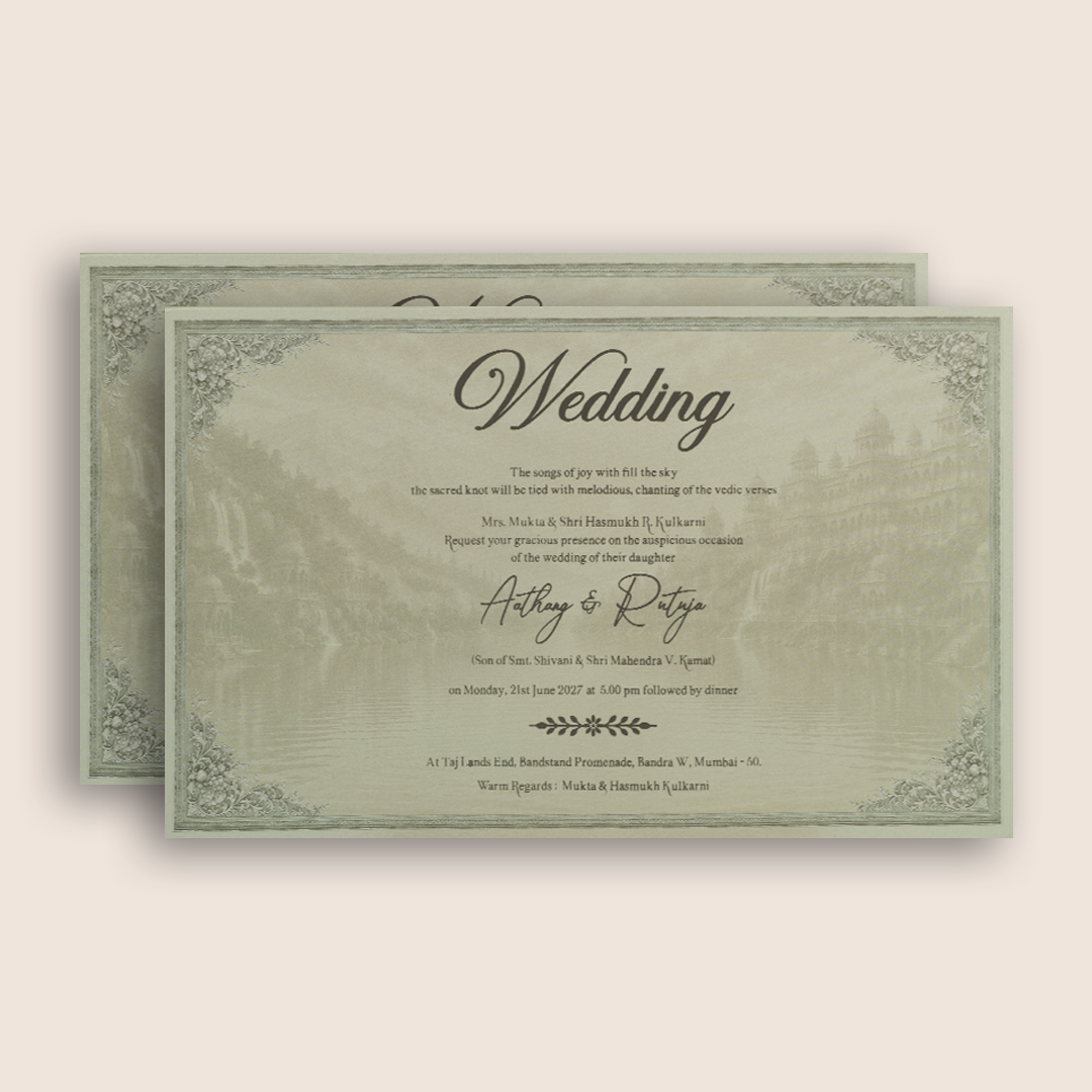 Blue Lord Radha Krishna Wedding Card - KPR07020