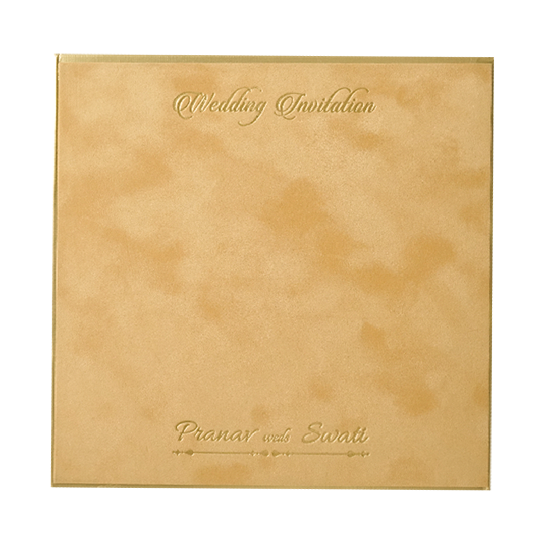 Buy Luxury Gold Square Padded Wedding Card