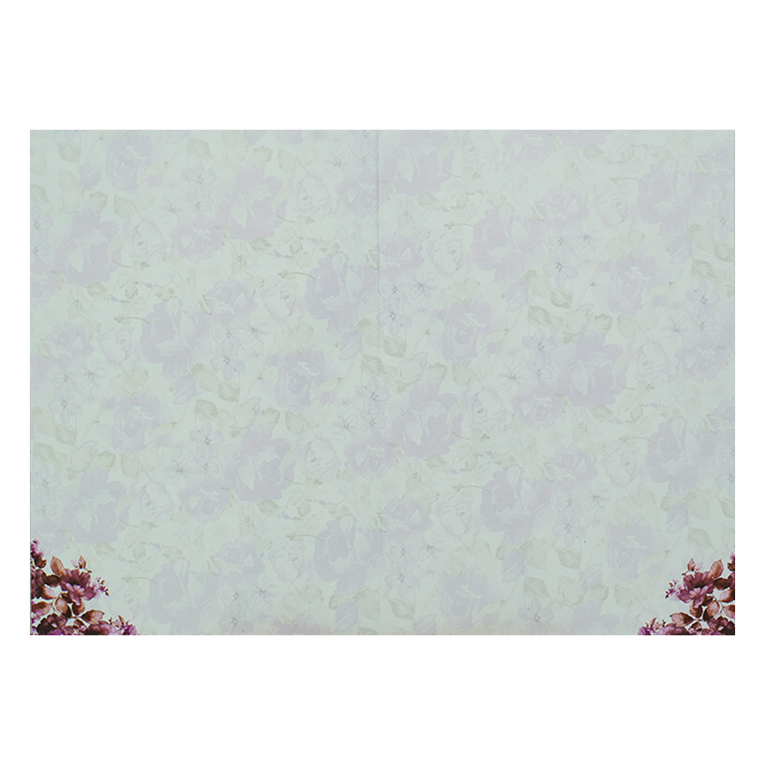 Violet Prince Paper Print Floral Wedding Card In Offset Printing-KNPP680V