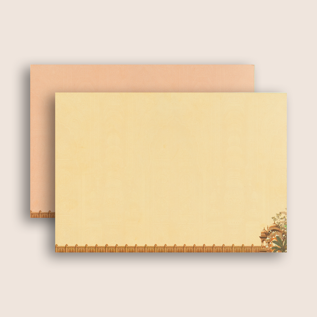 Cream Padded Elephant Door Style Wedding Card - KAA06060