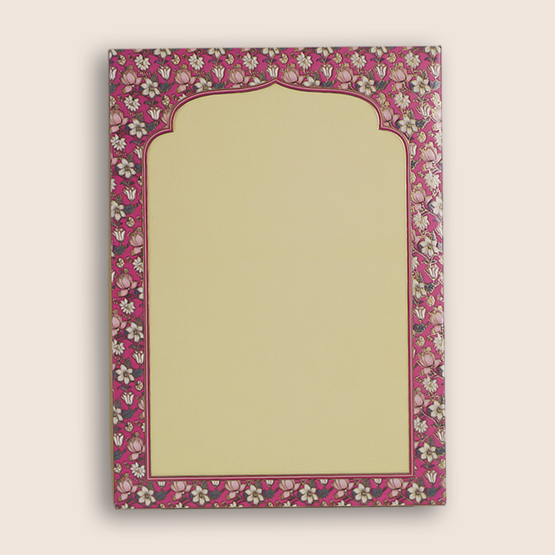 Pink Padded Lotus Floral Wedding Card - KAA06260