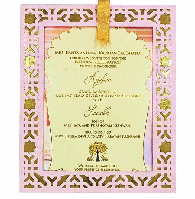 Pink Ultra Premium Floral Box Invitation With Sweets Containers-KNKUP003-King of Cards