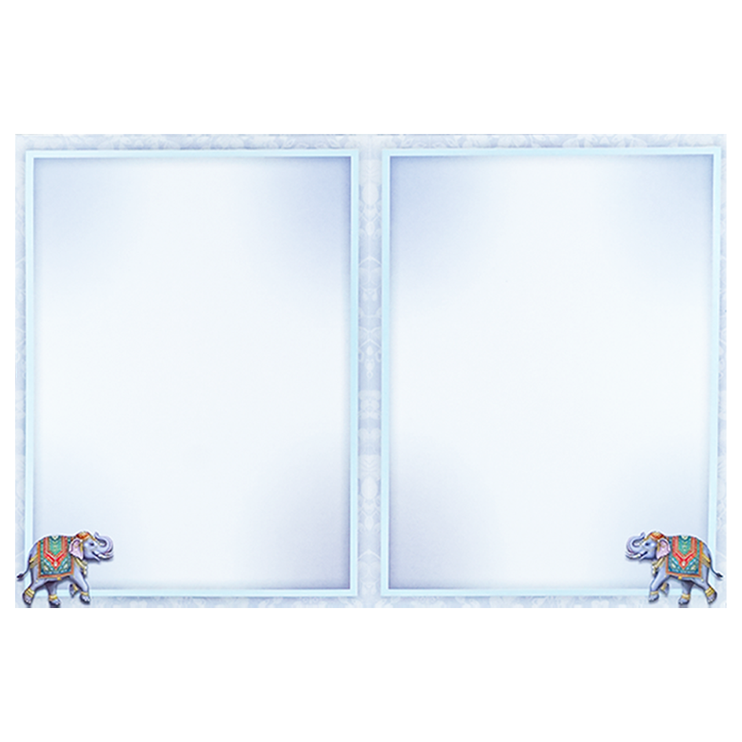 Blue Floral Elephant Wedding Card-KNKJ1160