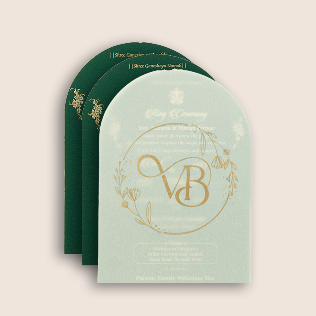 Green Floral Wedding Invitation - KMARA640