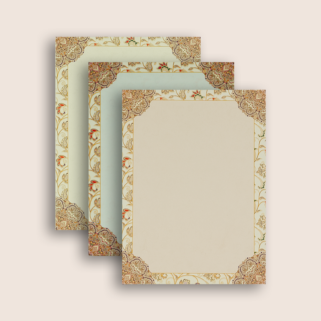 Cream Premium Floral Bag Style Wedding Card - KAA05900