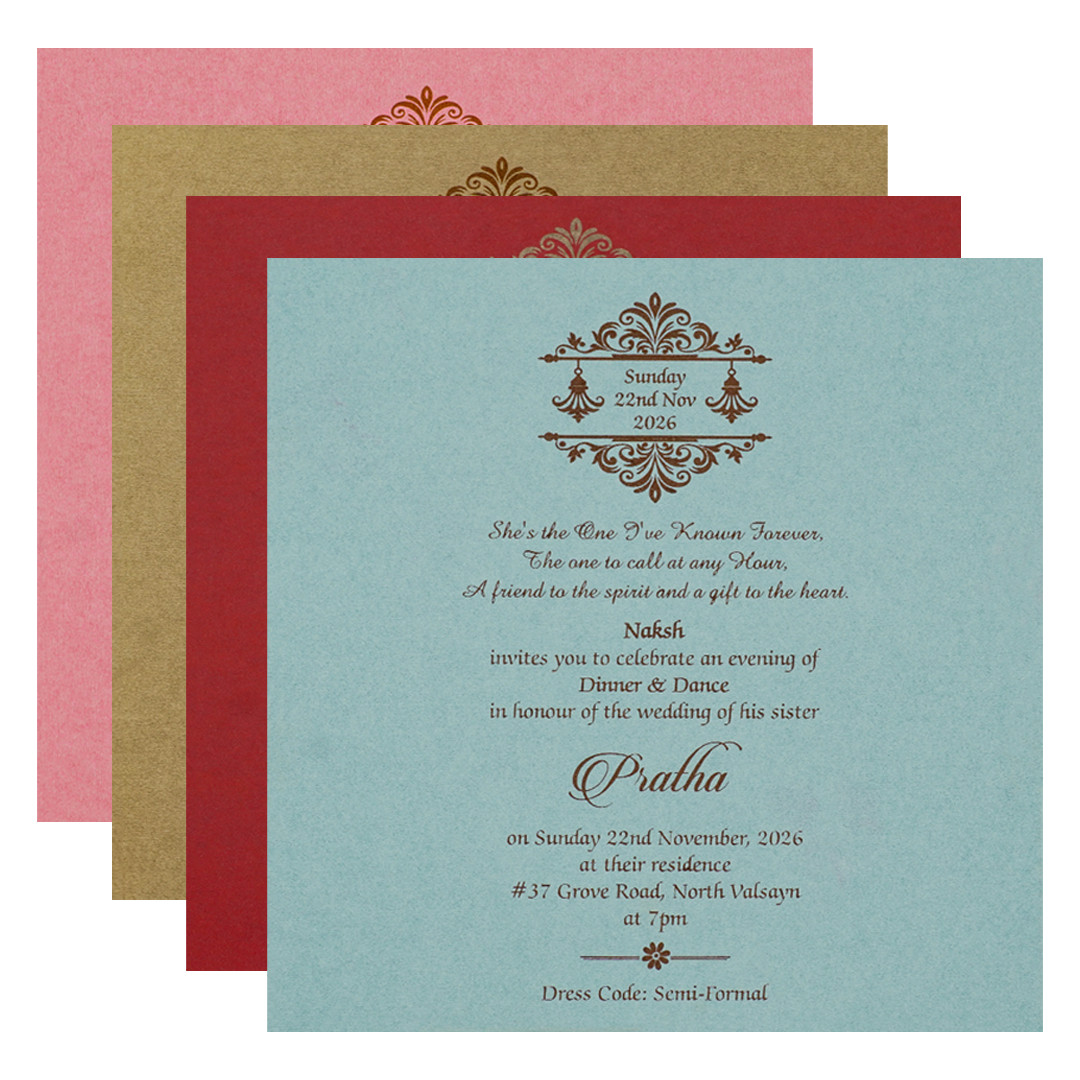 Sky Blue Tassel Envelope Wedding Card-KPR06180